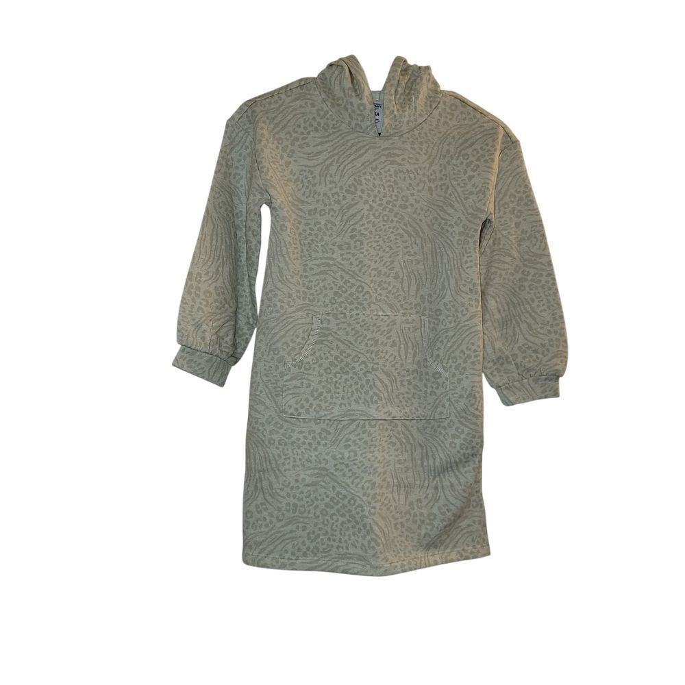 CARTERS KIDS LEOPARD Patterned Hoodie Dress SIZE 8 8/A